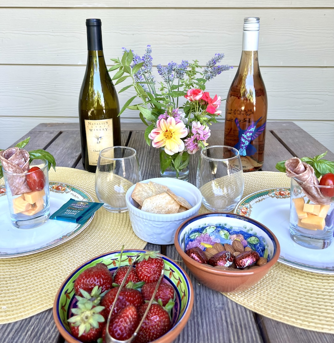dining al fresco with Natalie's Estate Wines